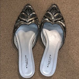 Kenneth Cole reaction sequin pointy toe flats